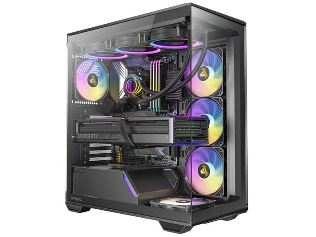 Antec C3 ARGB  3 x 120mm & 1 x 120mm ARGB PWM Fans Included  Up to 8 Fans Simultaneously  Type-C 3.2 Gen 2 port  Seamless Tempered Glass Front & Side Panels  360mm Radiator Support  Mid-Tower ATX Case - Image 2