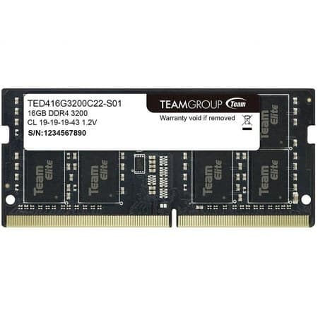 Team Elite 16GB 260-Pin DDR4 SO-DIMM DDR4 3200 (PC4 25600) Laptop Memory Model TED416G3200C22-S01