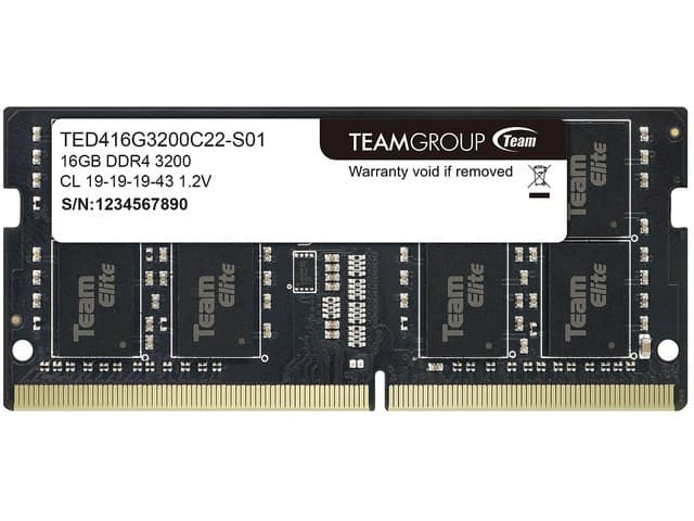Team Elite 16GB 260-Pin DDR4 SO-DIMM DDR4 3200 (PC4 25600) Laptop Memory Model TED416G3200C22-S01 - Image 2