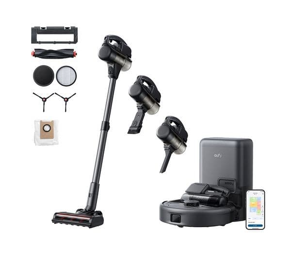 EUFY E20 3-in-1 Robot, Cordless & Handheld Vacuum Cleaner - Black & Grey