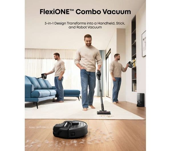 EUFY E20 3-in-1 Robot, Cordless & Handheld Vacuum Cleaner - Black & Grey - Image 10