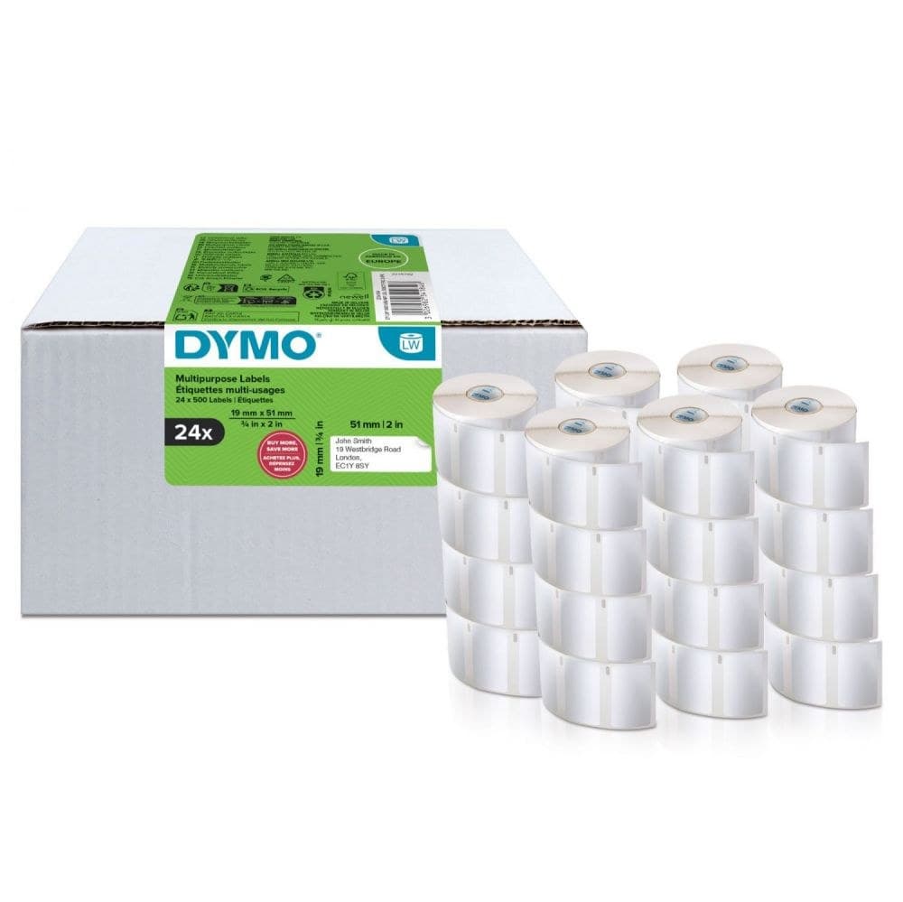 DYMO 11354 LabelWriter Small Multi-Purpose Labels 32 mm x 57 mm Pack of 24 Rolls (1000 Labels Per Roll) - Image 1