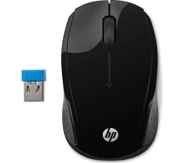 HP 200 Wireless Optical Mouse - Black (X6W31AA#ABB)