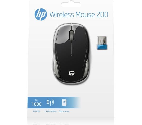 HP 200 Wireless Optical Mouse - Black (X6W31AA#ABB) - Image 7