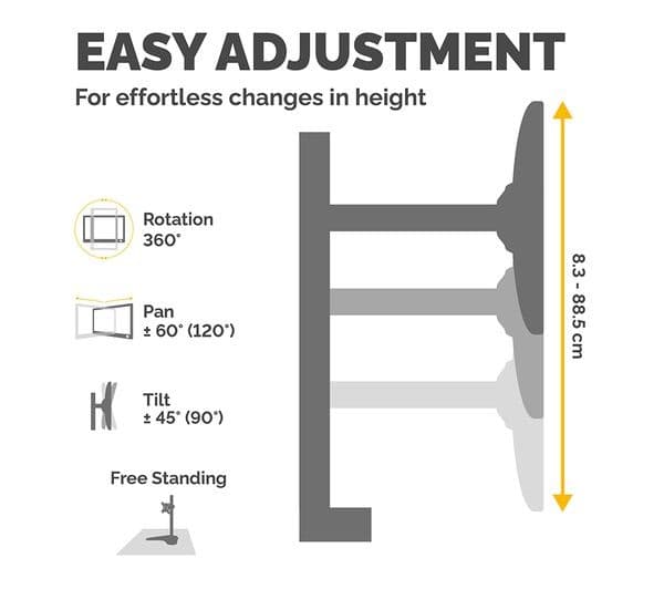 FELLOWES Seasa Dual Arm Full Motion 32" Monitor Stand - Black - Image 4