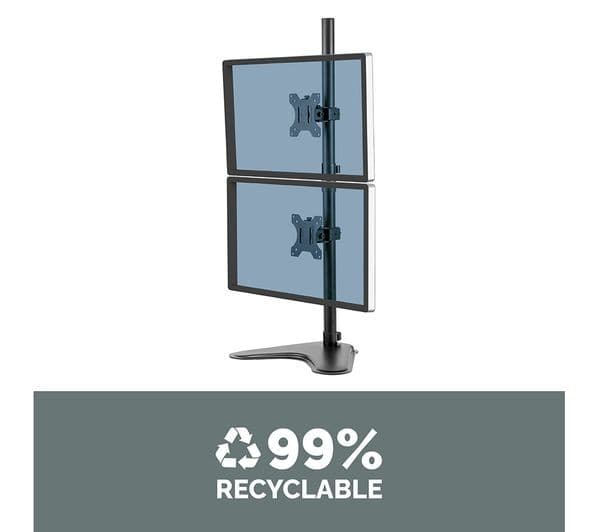 FELLOWES Seasa Dual Arm Full Motion 32" Monitor Stand - Black - Image 5