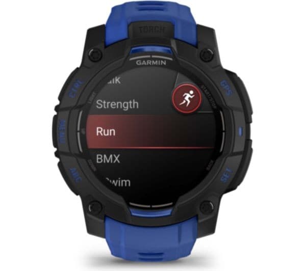 Garmin Instinct 3 AMOLED Smartwatch 45mm Black with Bolt Blue Band - Image 3