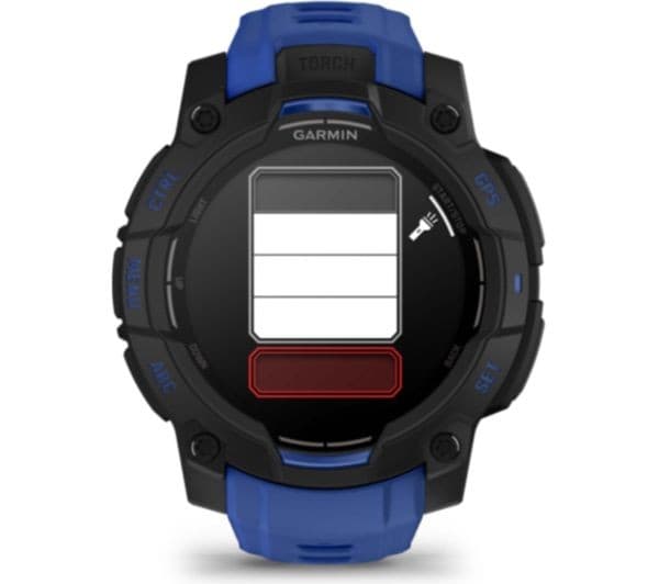 Garmin Instinct 3 AMOLED Smartwatch 45mm Black with Bolt Blue Band - Image 4