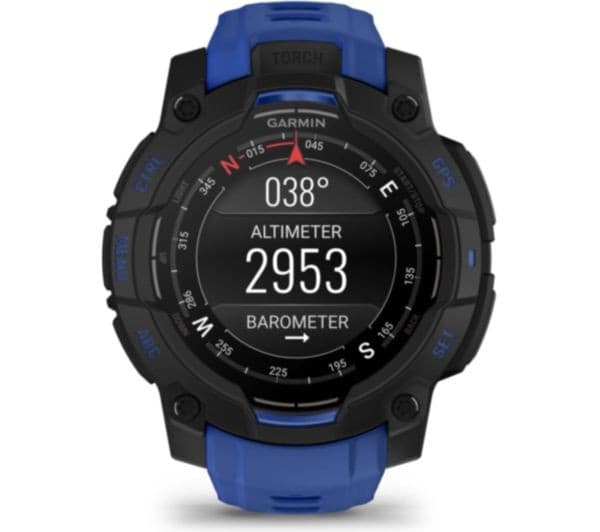 Garmin Instinct 3 AMOLED Smartwatch 45mm Black with Bolt Blue Band - Image 6