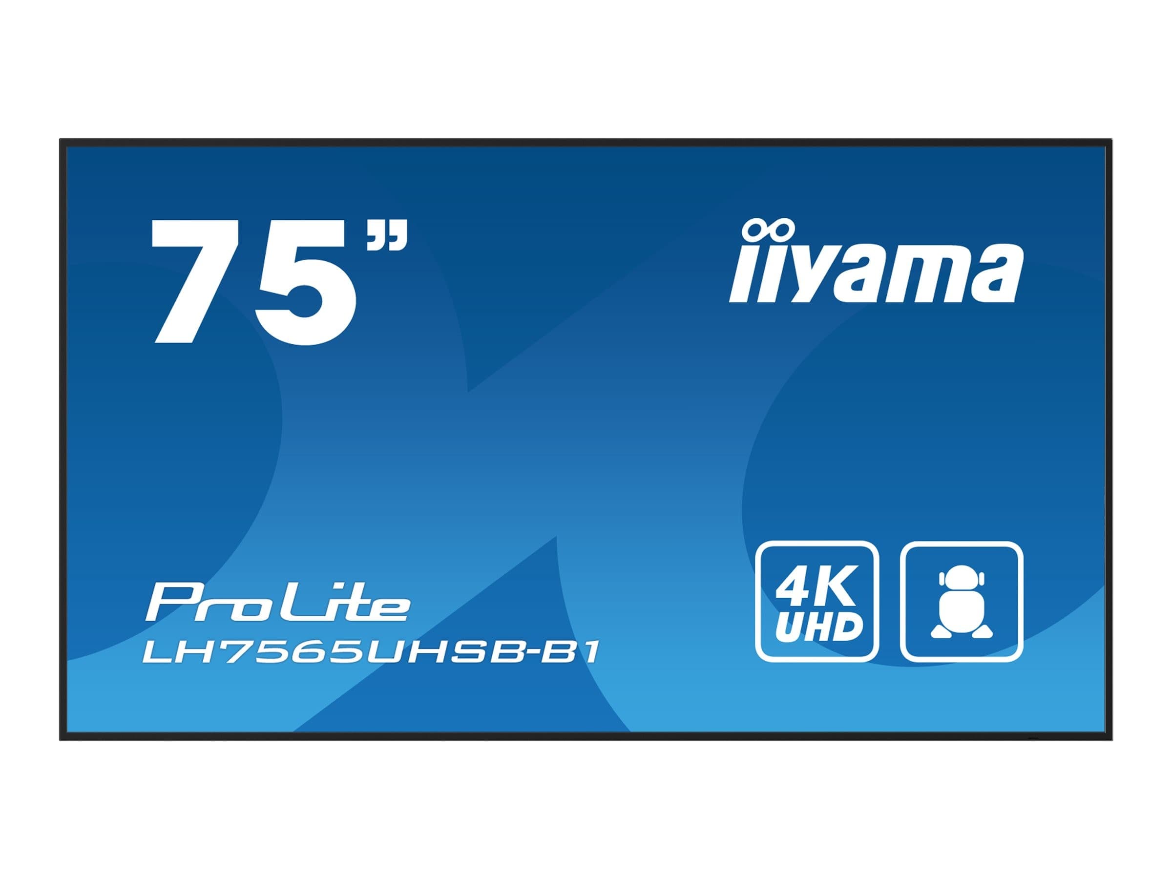 iiyama ProLite LH7565UHSB-B1 75-inch 4K UHD Android Digital Signage Display - Black