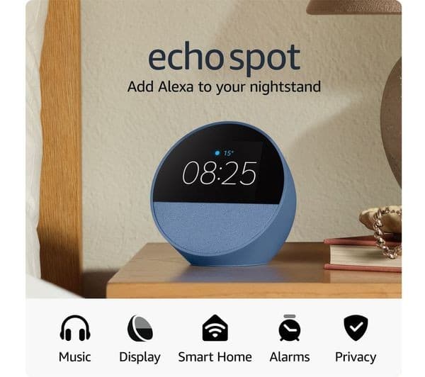 Amazon Echo Spot Smart Alarm Clock Ocean Blue - Image 2