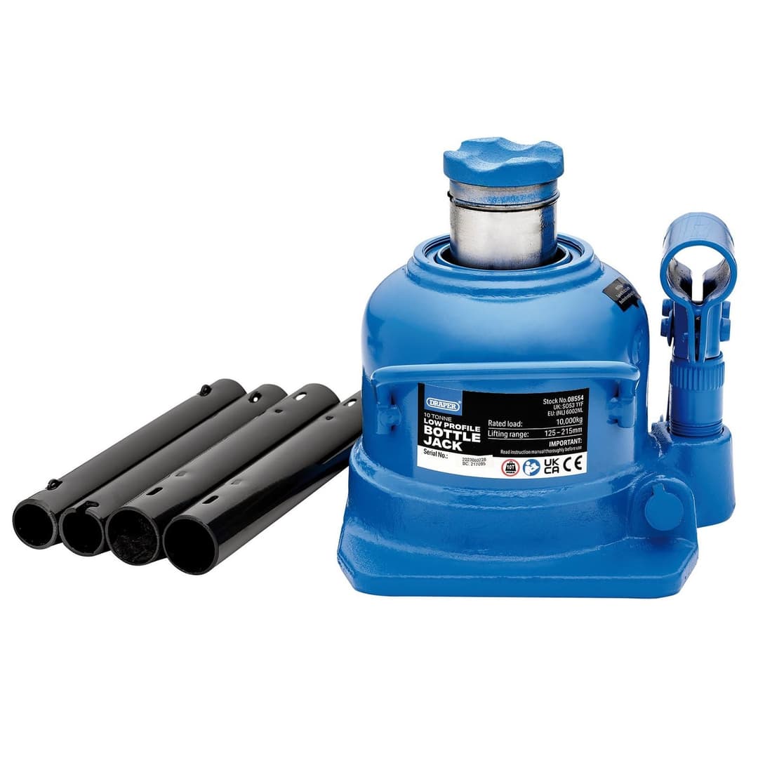 Draper 08554 Low Profile Bottle Jack 10 Tonne - Blue - Image 2