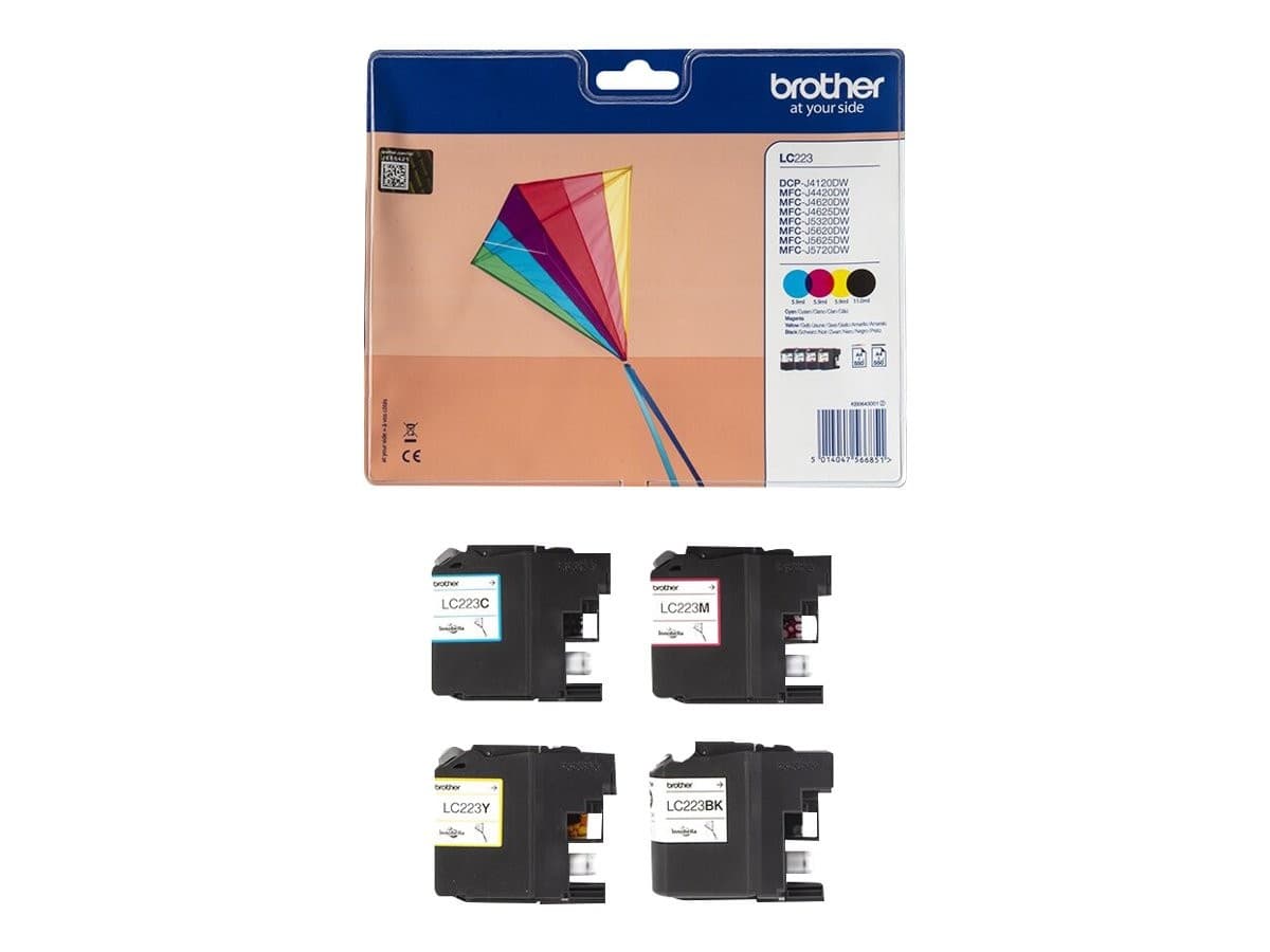 Brother LC223 - 4-pack - black, yellow, cyan, magenta - original - ink cartridge