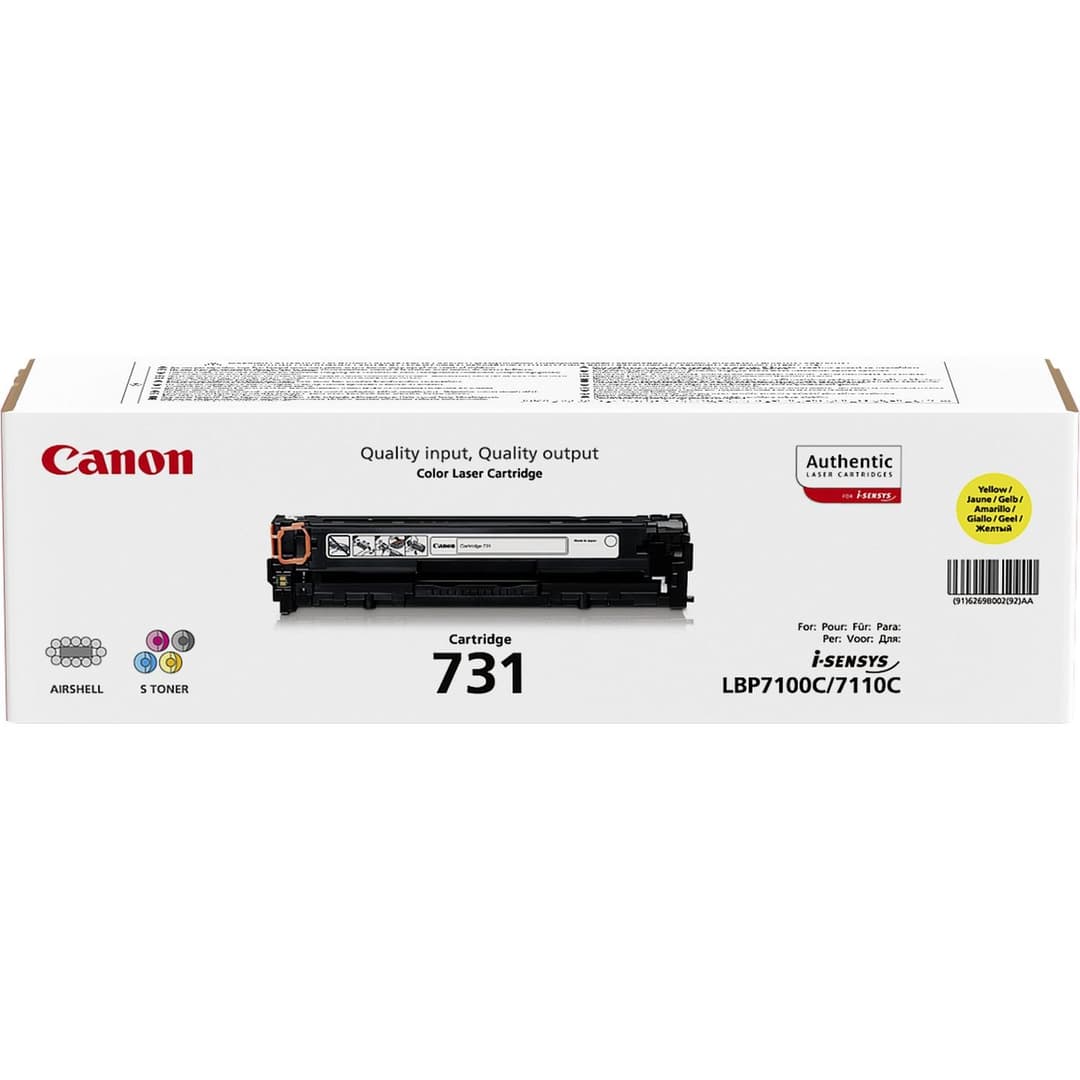 Canon 731 Original Toner Cartridge for i-SENSYS LBP7100Cn/LBP7110Cw - Yellow, Standard Capacity - Image 1