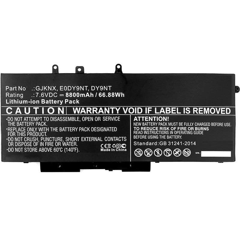 CoreParts MBXDE-BA0145H Replacement Laptop Battery for Dell Latitude 5280/5290/5480/5490/5580/5590, Precision 3520/3530 (GJKNX), 7.6V 8200mAh 62.3Wh Li-Pol