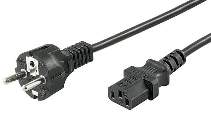 Microconnect Power Cord Schuko CEE 7/7 to C13 Black - 1.8m - Image 1
