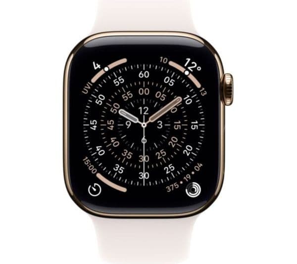 Apple Watch Series 11 GPS + Cellular 42mm Gold Titanium Case with Light Blush Sport Band - S/M - Image 2