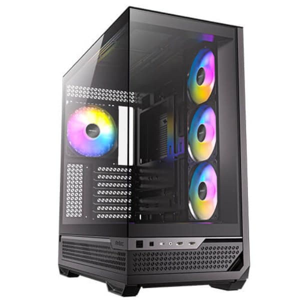 C7 ARGB Seamless Tempered Glass Front & Side Panel Mid-Tower E-ATX PC Case, Black - Image 1