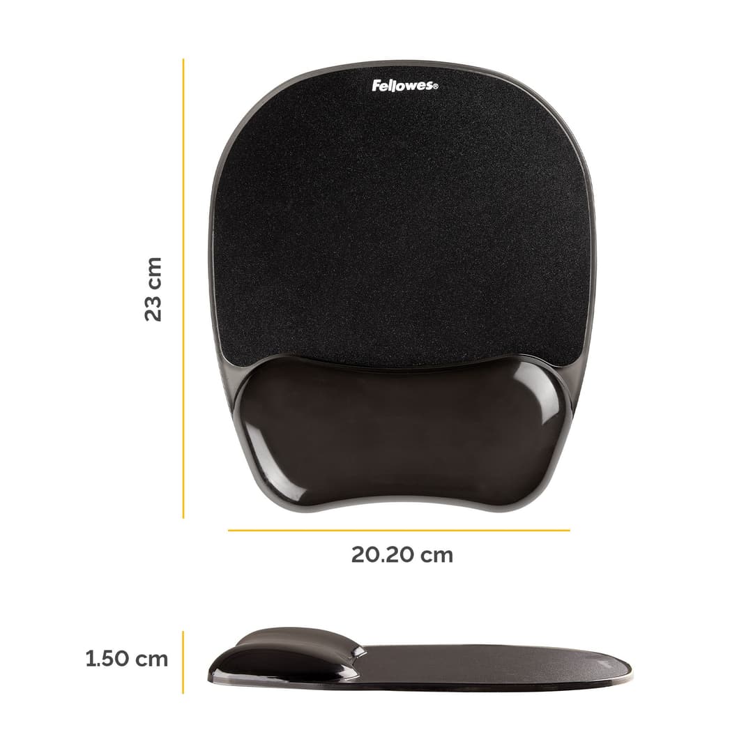 Fellowes Crystals Gel Mouse Mat with Wrist Rest - Black - Image 2