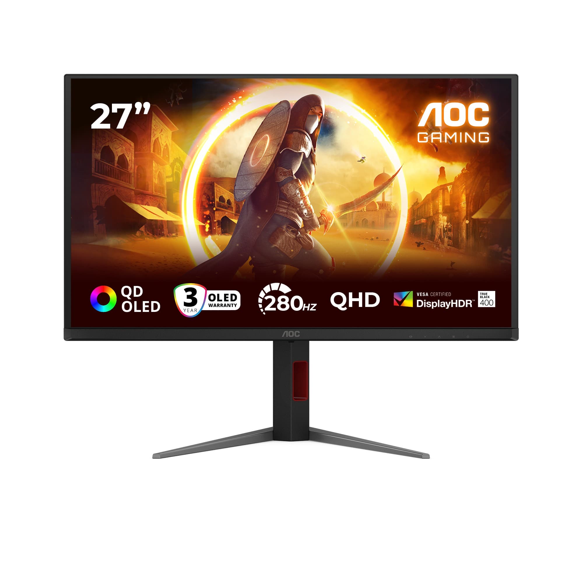 AOC G4 Q27G4ZD 27" Fast IPS Quad HD 240Hz 0.3ms G-Sync compatible Height Adjustable Gaming Monitor