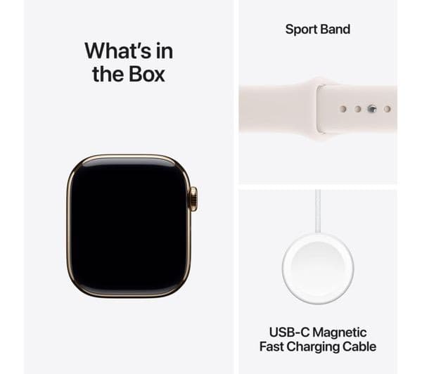 Apple Watch Series 11 GPS + Cellular 46mm Gold Titanium Case with Light Blush Sport Band - S/M - Image 7