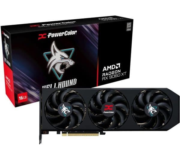 PowerColor Radeon RX 9060 XT Hellhound 16GB GDDR6 Graphics Card