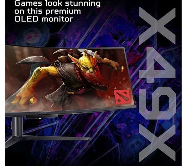 Acer Predator X49X 49" Curved QD-OLED Gaming Monitor, Dual QHD 5120 x 1440, 240Hz - Black - Image 2