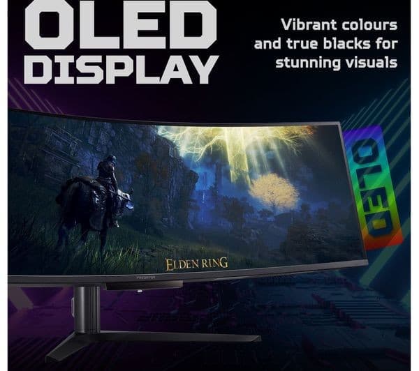 Acer Predator X49X 49" Curved QD-OLED Gaming Monitor, Dual QHD 5120 x 1440, 240Hz - Black - Image 6