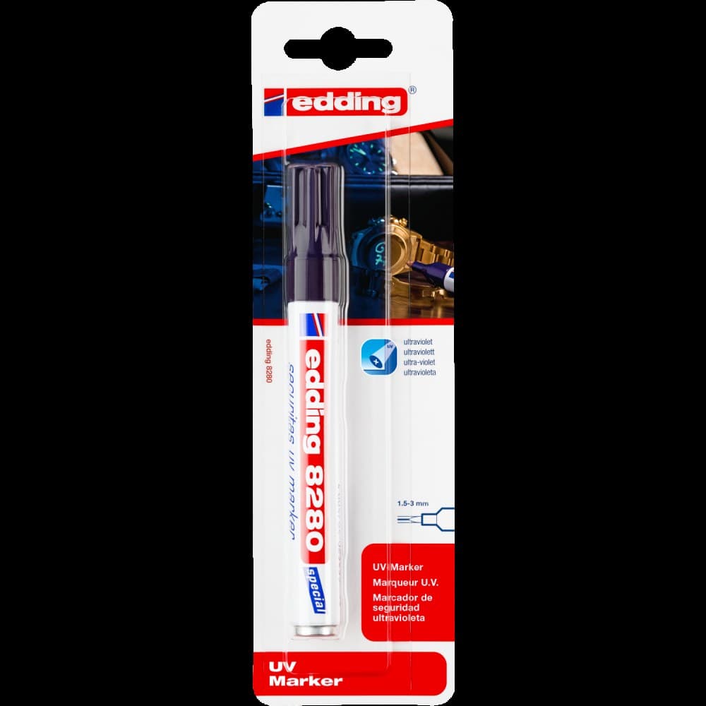edding 8280/1 BL Securitas UV Marker Round Nib 1.5-3mm Box of 10 - Image 1