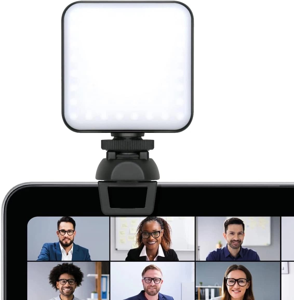 XQISIT Snap Laptop Light – Portable Clip-On 6W LED Light for Video Calls, Work & Study – 2500-6500K Adjustable, Rechargeable 2000mAh, USB-C