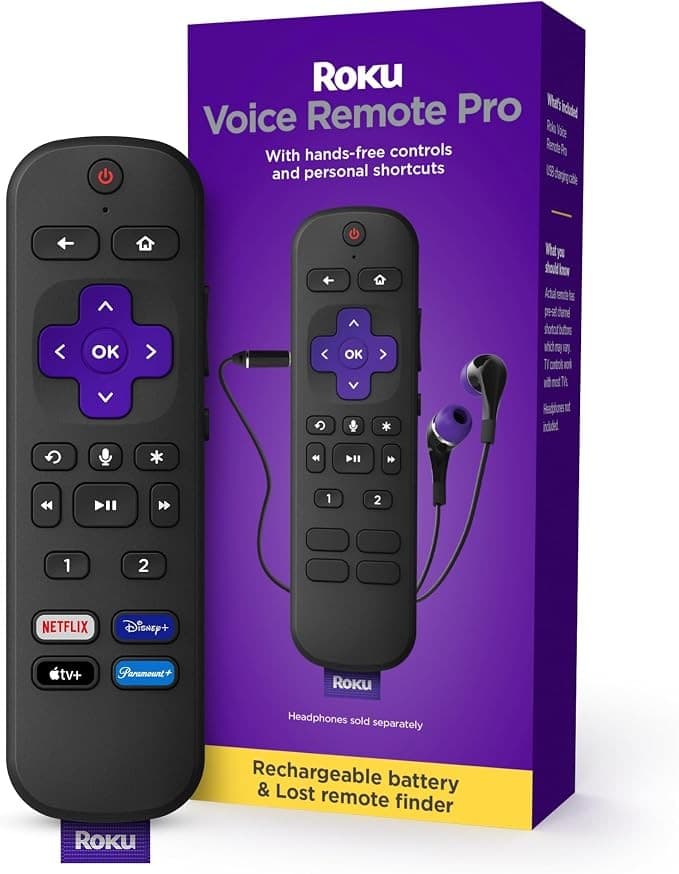 Roku Voice Remote Pro Rechargeable Voice Control Remote - Image 1