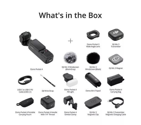DJI Osmo Pocket 4 Creator Combo 4K Pocket Gimbal Camera - Black - Image 8