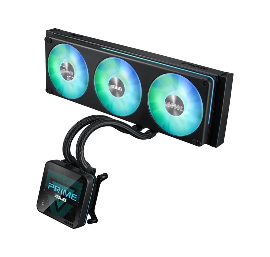 ASUS Prime SLC II 360 ARGB LCD Intel/AMD AIO Liquid CPU Cooler - Black - Image 1