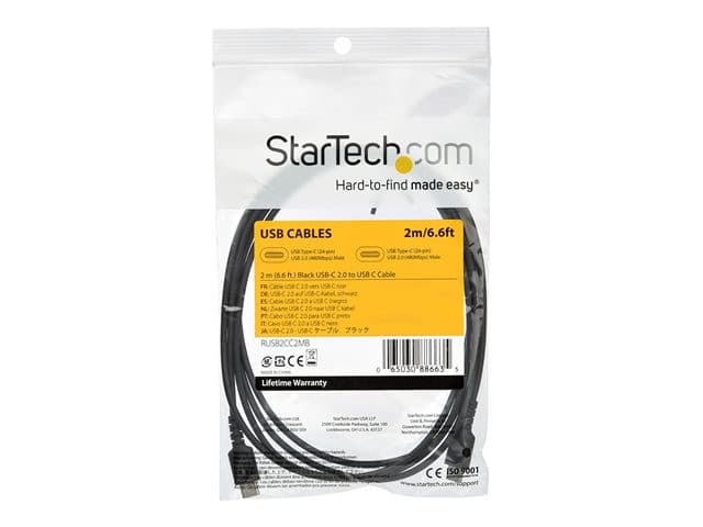 StarTech USB-C to USB-C Cable 2m Black - Image 4