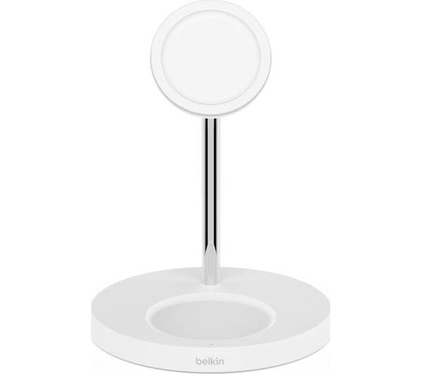 Belkin BOOST CHARGE PRO 2-in-1 Wireless Charger with MagSafe 15W - White (WIZ010myWH) - Image 1