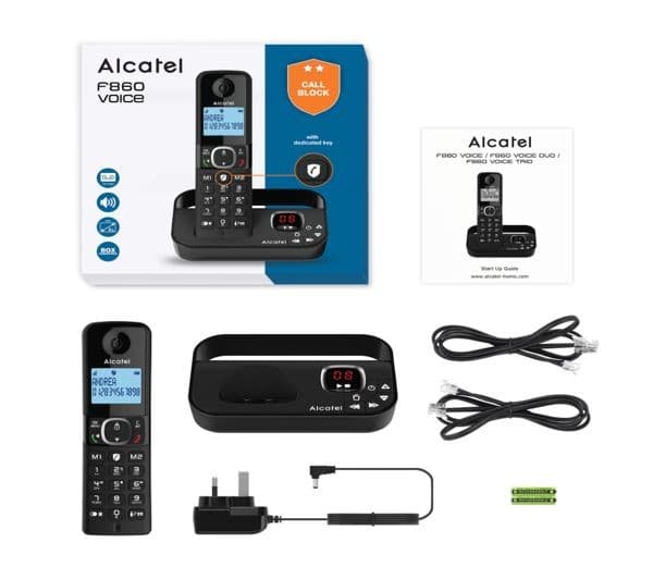 Alcatel F860 Voice ATL1423532 Cordless Phone with Answer Machine, Black - Single Handset - Image 2