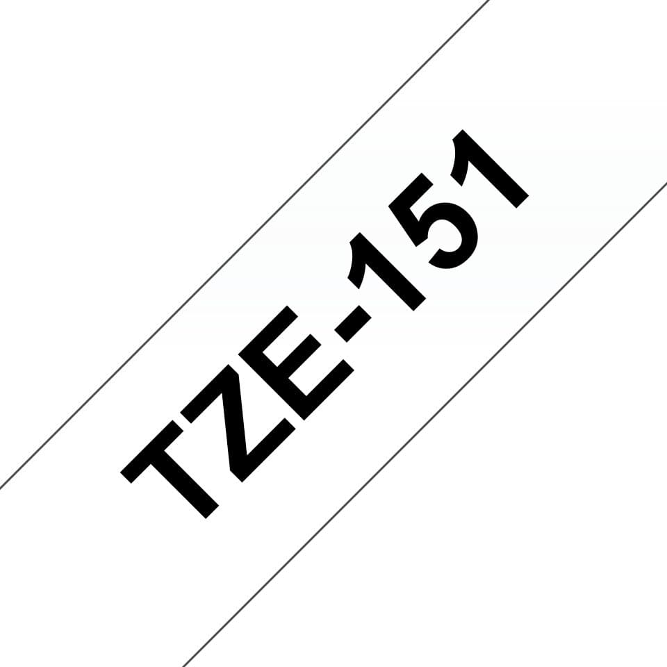 Brother TZe-151 Laminated Label Tape 24mm x 8m - Black on Clear - Image 1