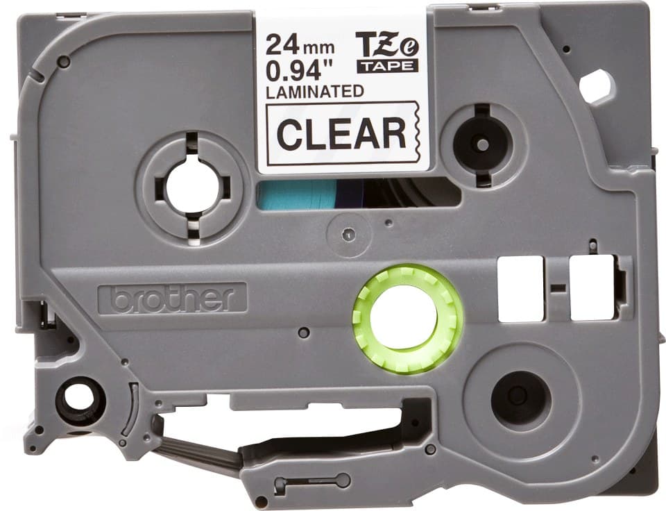 Brother TZe-151 Laminated Label Tape 24mm x 8m - Black on Clear - Image 2