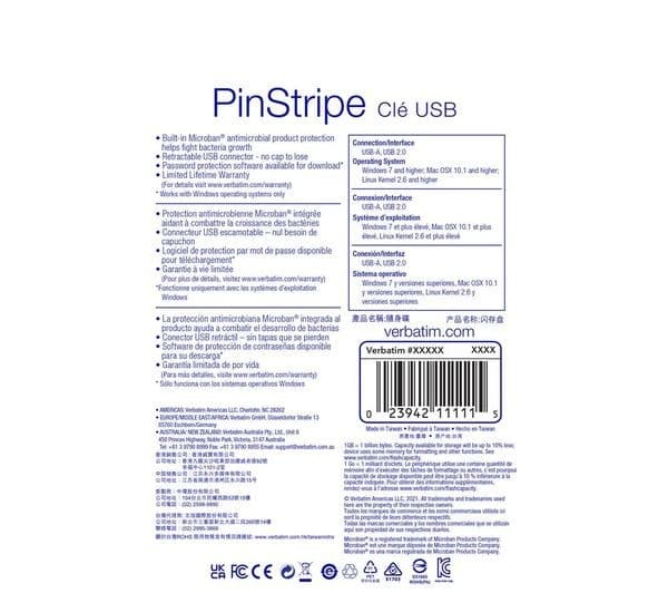 Verbatim PinStripe USB 2.0 Flash Drive 16GB - Black - Image 5