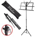RockJam RJMUS01-BK Adjustable Folding Music Stand with Carry Bag - Black thumbnail 4
