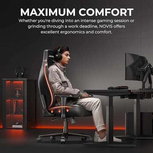 AndaSeat Novis Max Gaming Chair - Large, Grey Linen Fabric - Image 4