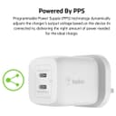 Belkin 45W Power Delivery Dual USB-C GaN Wall Charger-White thumbnail 5