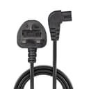 Lindy 0.5m UK 3 Pin Plug to Right Angled IEC C7 mains power Cable, Black thumbnail 2