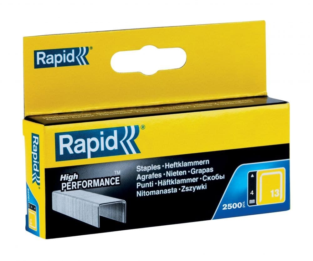 Rapid No. 13 Finewire Staples 4 mm - Box of 2500