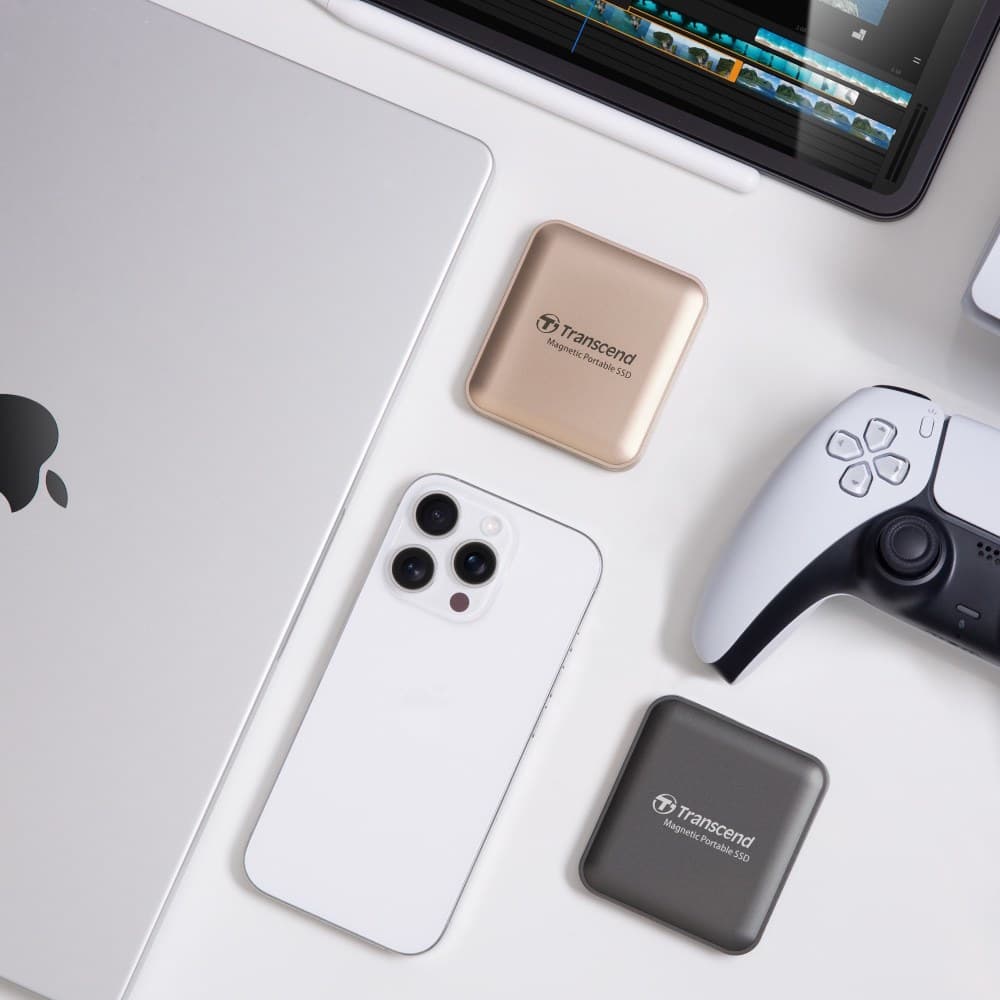 Transcend ESD420 Portable Magnetic SSD USB 20Gbps Type-C MagSafe 1TB - Champagne Gold - Image 4