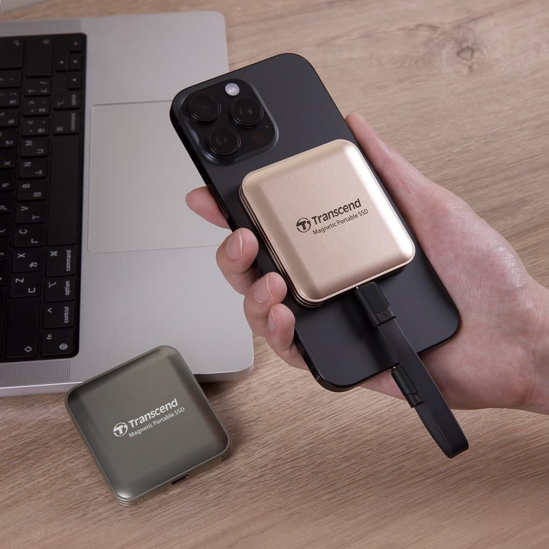 Transcend ESD420 Portable Magnetic SSD USB 20Gbps Type-C MagSafe 1TB - Champagne Gold - Image 7