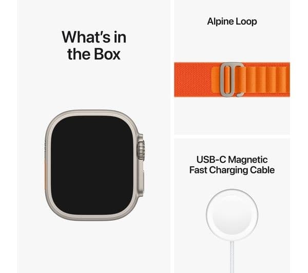 APPLE Watch Ultra Cellular - Titanium with Orange Alpine Loop, Medium, 49 mm - Image 8