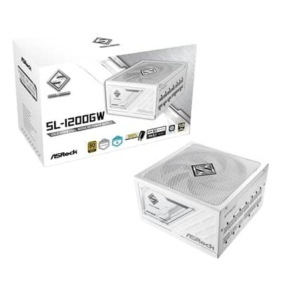 ASRock Steel Legend SL-1200GW 1200W 80 PLUS Gold Fully Modular ATX 3.1 PSU - White
