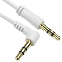 Cables Direct 2m Straight to Right-Angle 3.5mm Stereo Audio Cable - White thumbnail 1