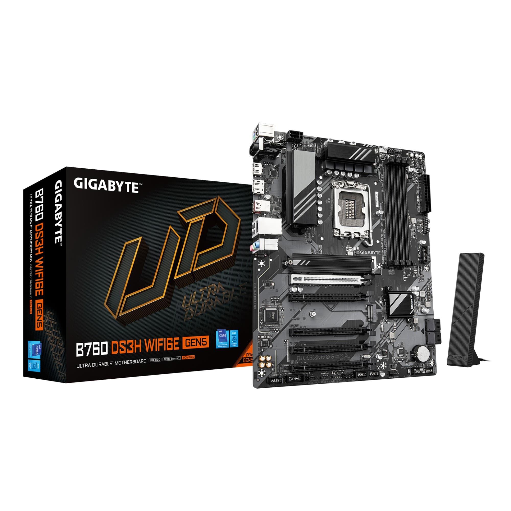 Gigabyte B760 DS3H GEN5 Intel B760 LGA1700 DDR5 ATX Motherboard - Wi-Fi 6E